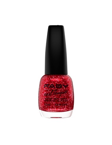 Smalto rosso glitter Red Light Beam